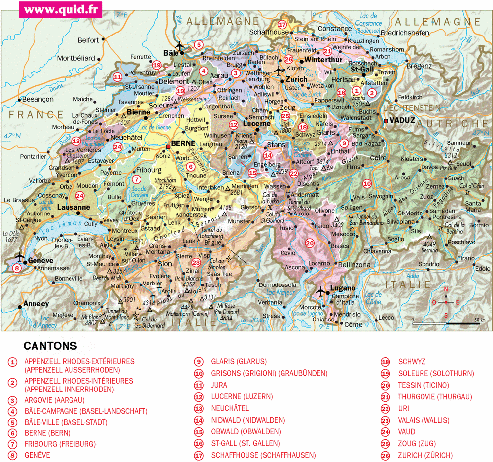 suisse carte détaillée